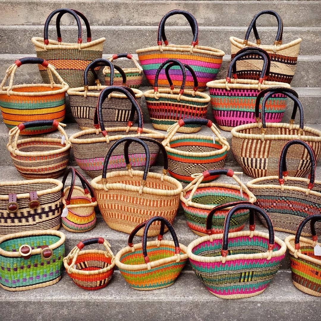 Artisan weaving a basket